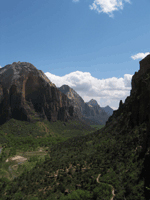 Looking south on the Angels Landing Trail